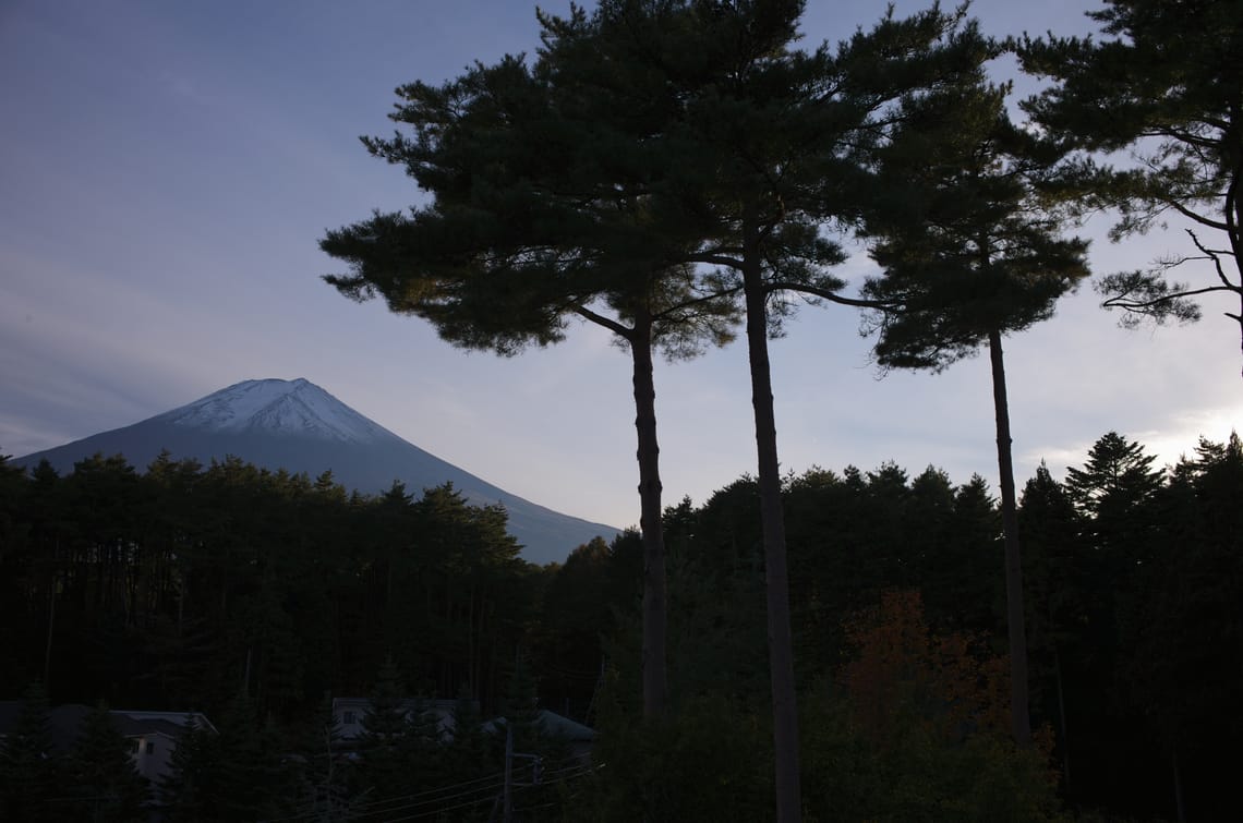 Shades of blue sky and sunset @ Mount Fuji.